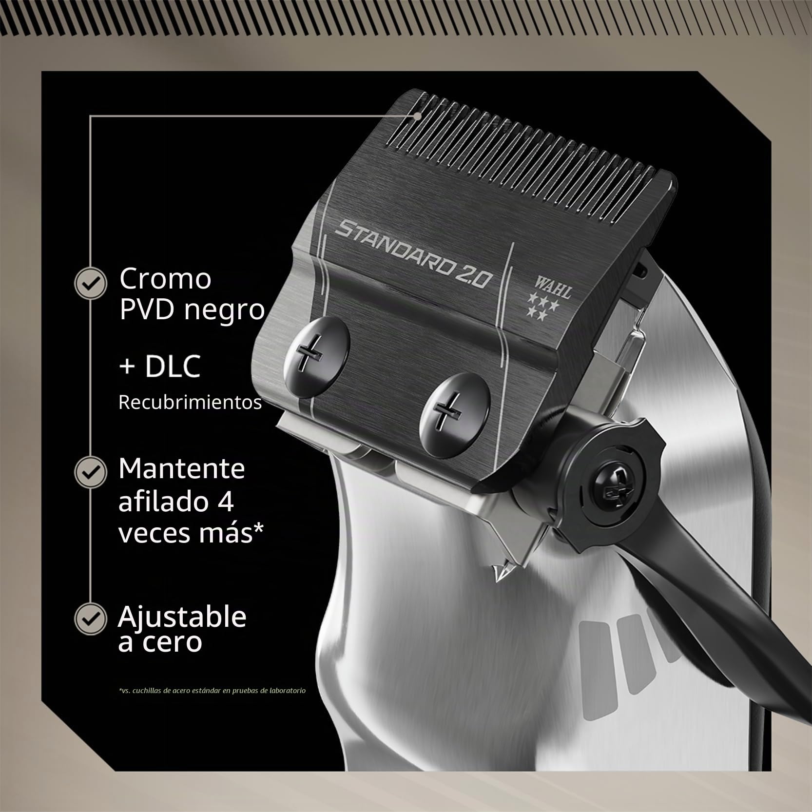 Wahl Senior 2.0 - Cortadora Profesional Inalámbrica para Barberos - Motor 8000 RPM con Control Adaptativo - Cuchilla DLC Zero Gap - Hasta 2,5 Horas de Uso - Con Base de Carga