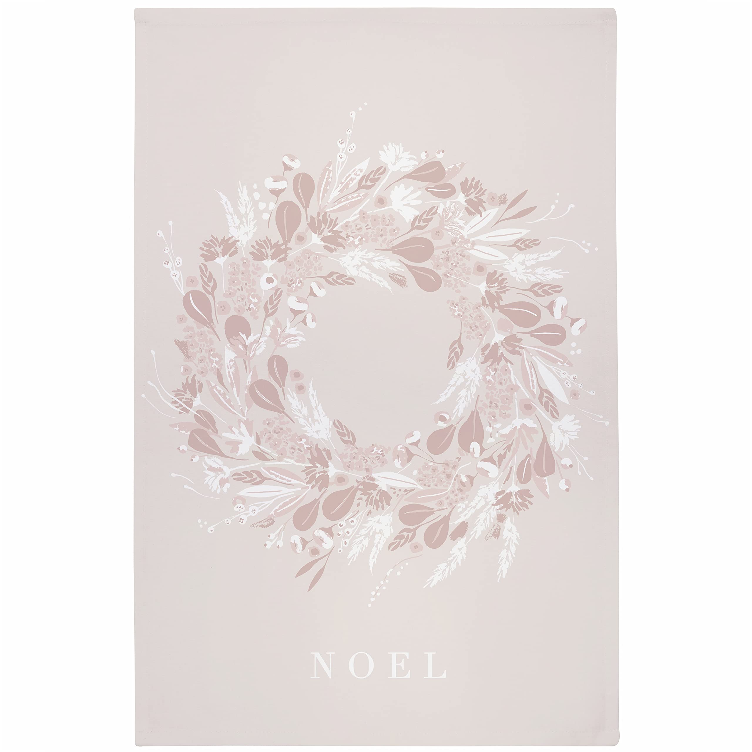 Ulster Weavers Blush Pink Christmas Recycled Cotton Blend Tea Towel Made In Northern Ireland, Uk - Noel