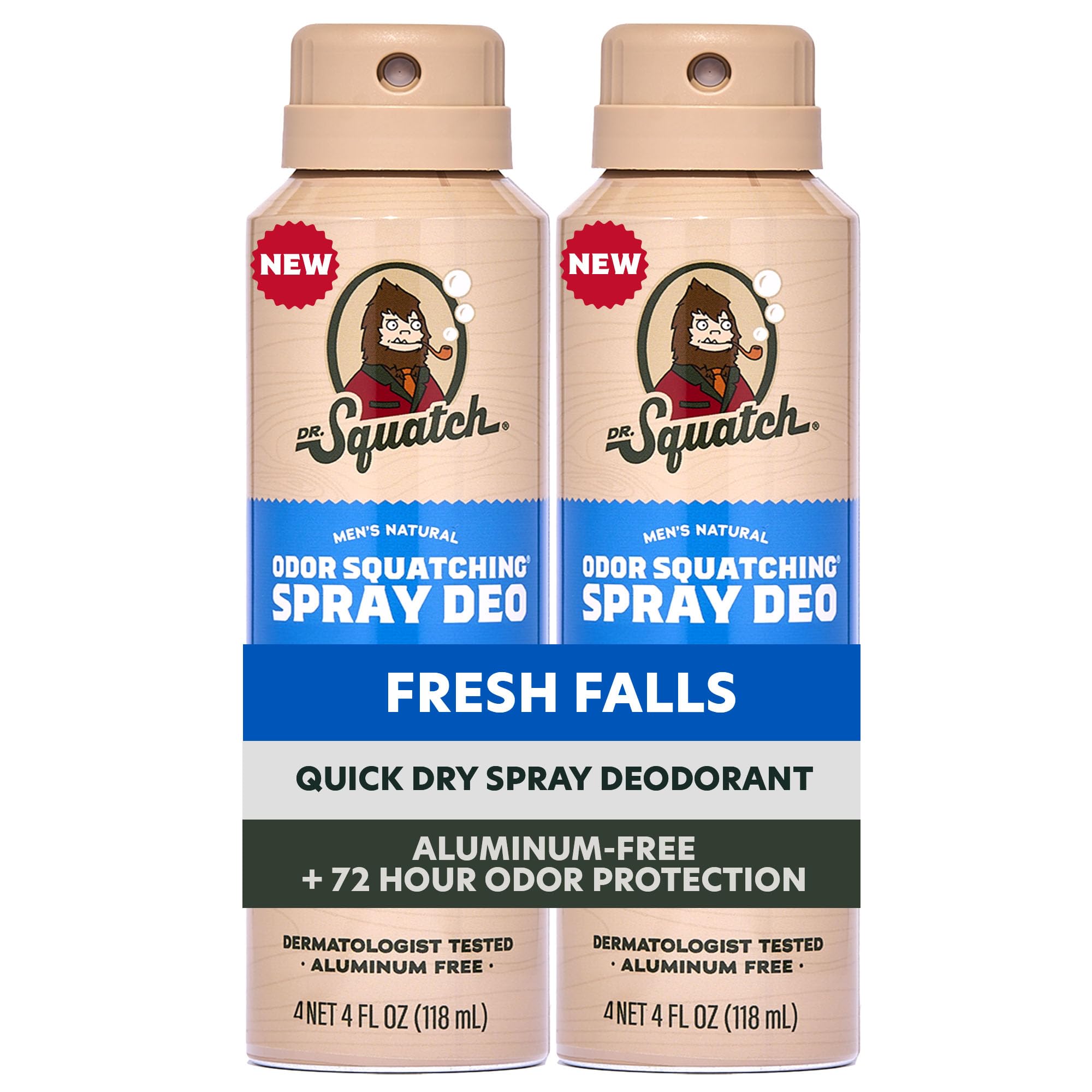 Dr Squatch Spray Natural Mens Deodorant Quick Dry Deodorant Men Aluminum Free Dermatologist-Tested Created for all Skin Types