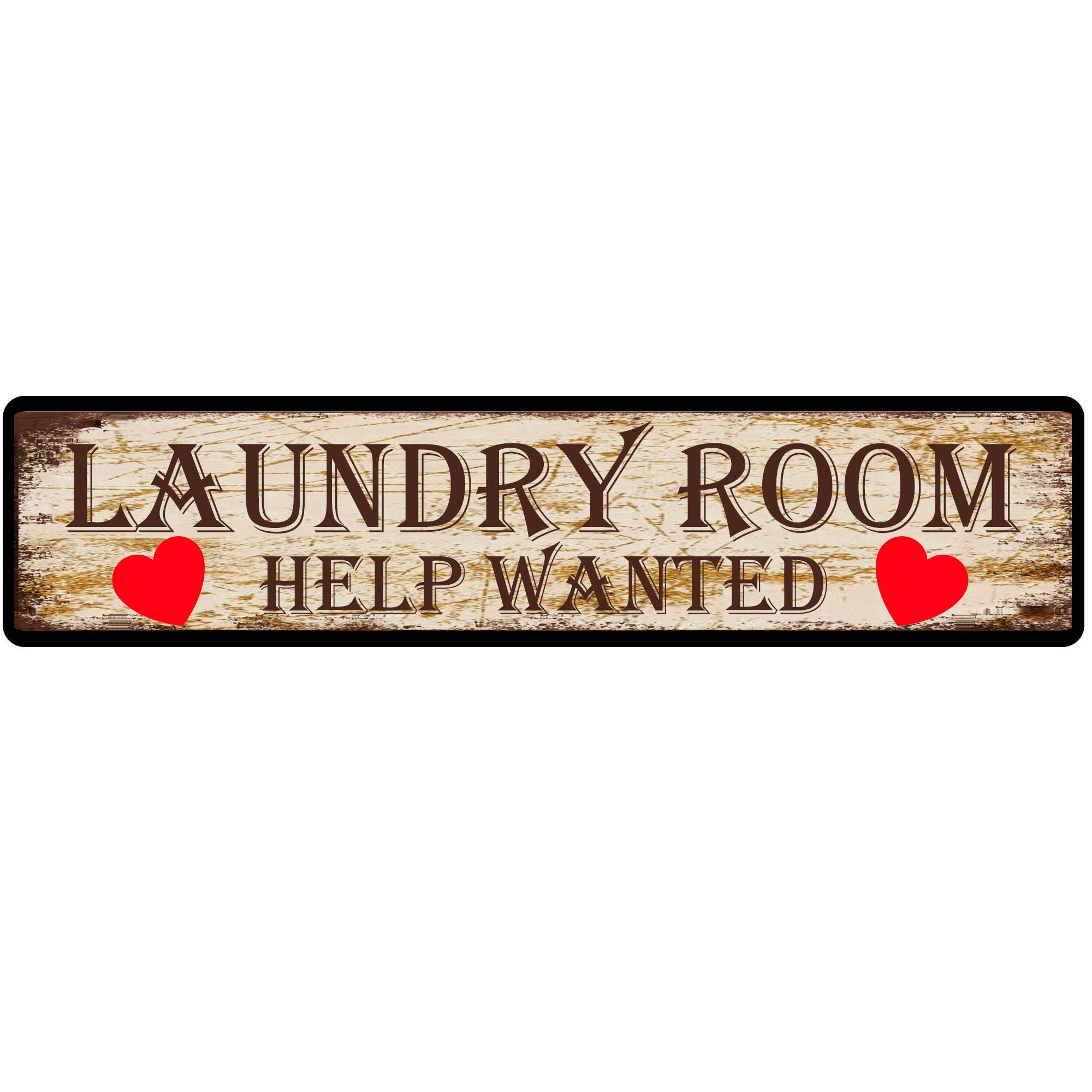 Laundry Room Help Wanted Retro Tin Signs Aluminum Metal Sign for Kitchen Home Garden Wall Bar Cafe Decor 4x16 Inch