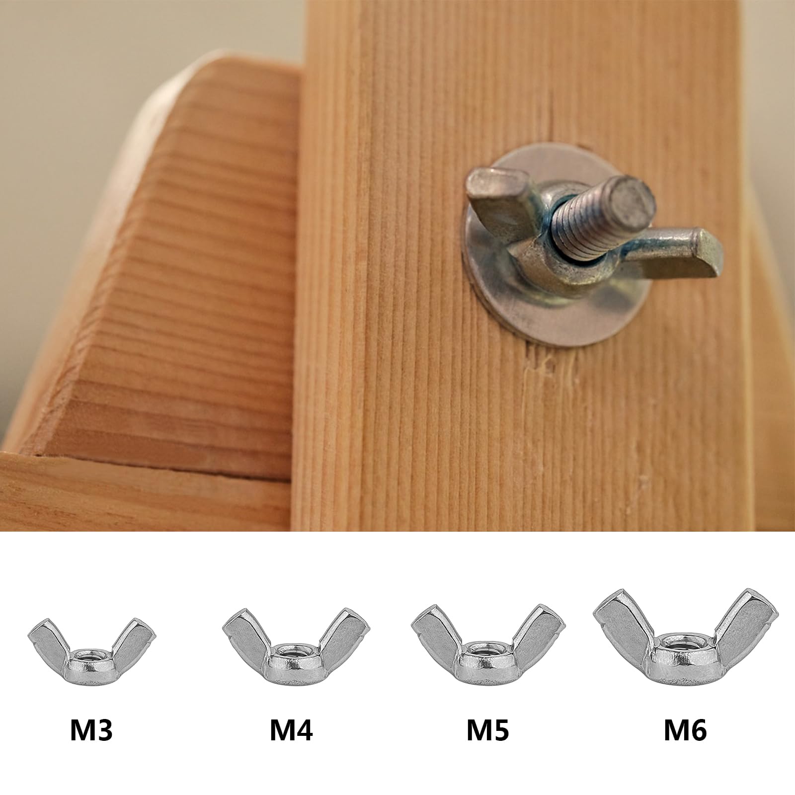 30 Pezzi di Dadi ad alette, acciaio inox 304, M3/M4/M5/M6, per Riparazioni di auto e moto, Elettronica, Edilizia, Riparazione di apparecchiature Domestiche