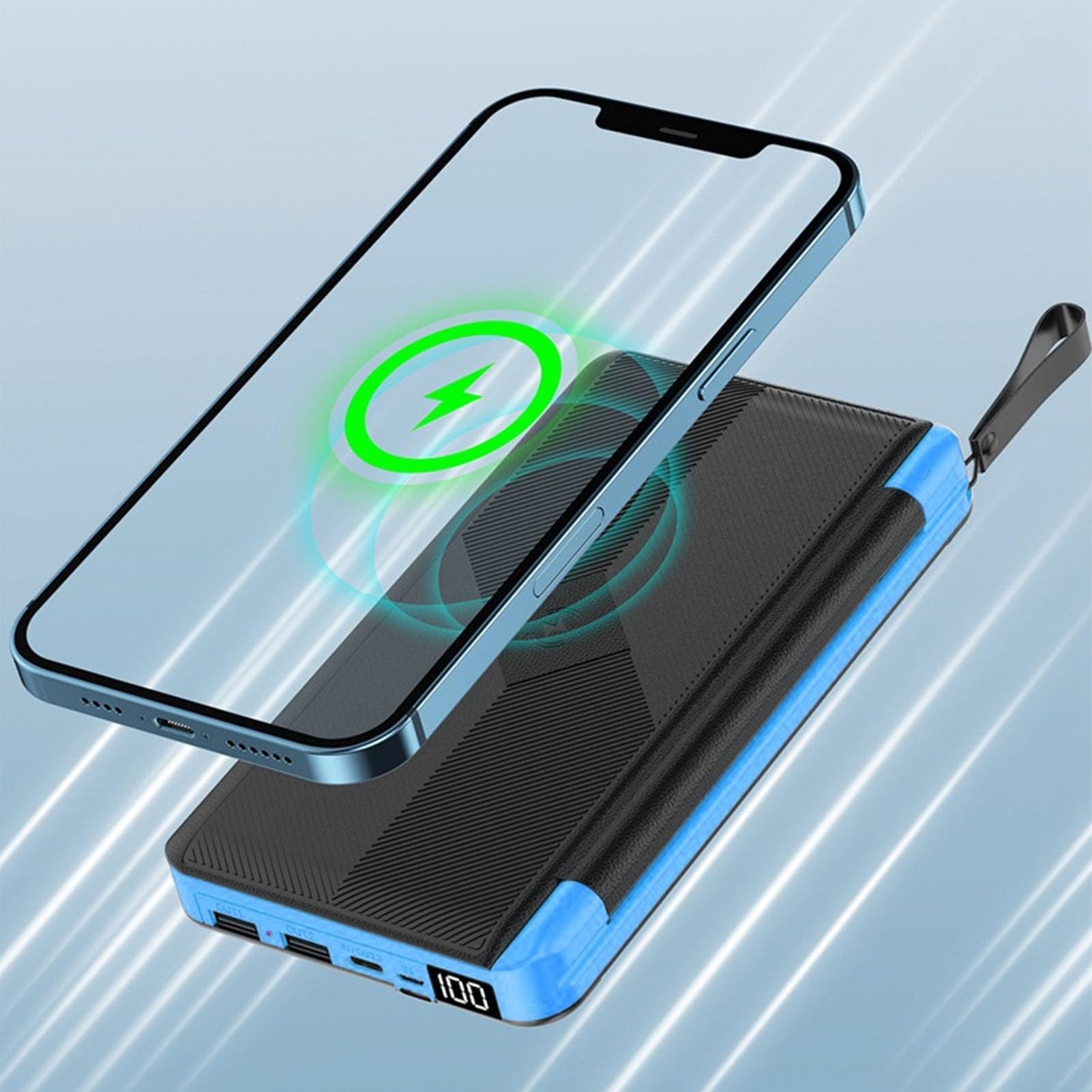 Annadue Power Bank Solare 10000mAh, Caricabatterie Portatile con 3 Pannelli