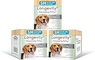 Longevity15 – C15:0 – Fatty Acid Health Supplement for Dogs – Healthy Pet Supplies – for Small Dogs, 3 Pack