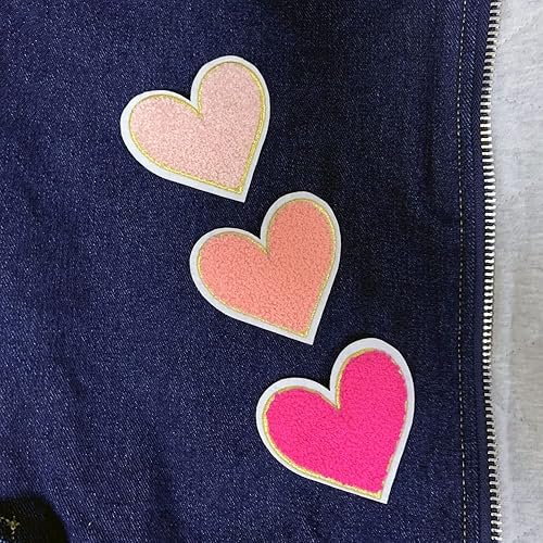 Miniatura 5 de 12 parches de felpilla para planchar con corazón, parches bordados, parches para coser para chaquetas, jeans, sombreros, bolsas, ropa