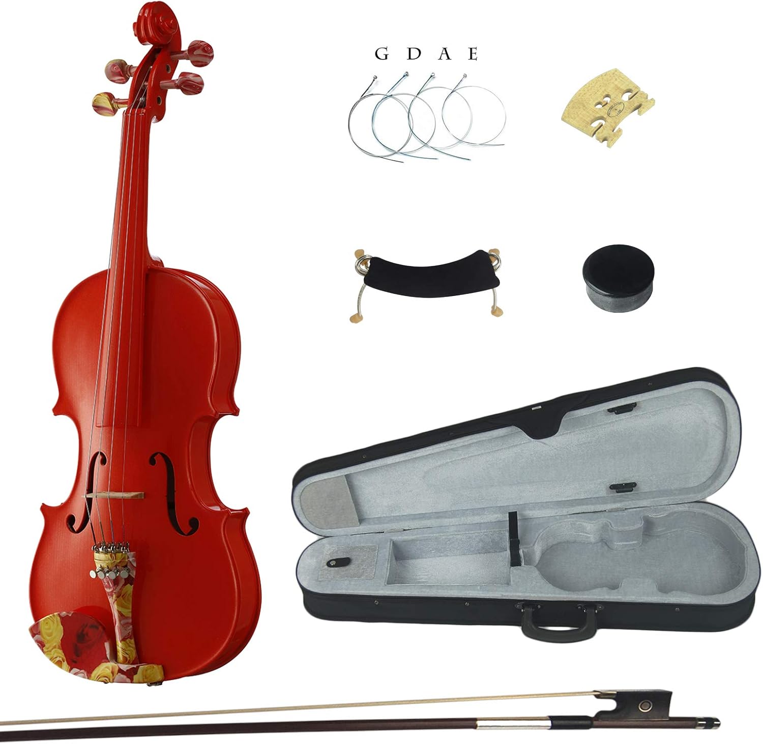 Kinglos 4/4 Red Ebony Fitted Solid Wood Violin Kit with
