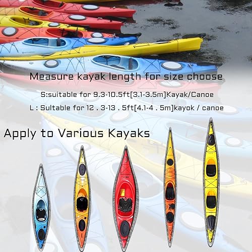 Miniatura 7 de Funda impermeable para kayak (16.8-18 pies), resistente a los rayos UV y al polvo, cubierta gruesa para canoa marina con soporte para remo para