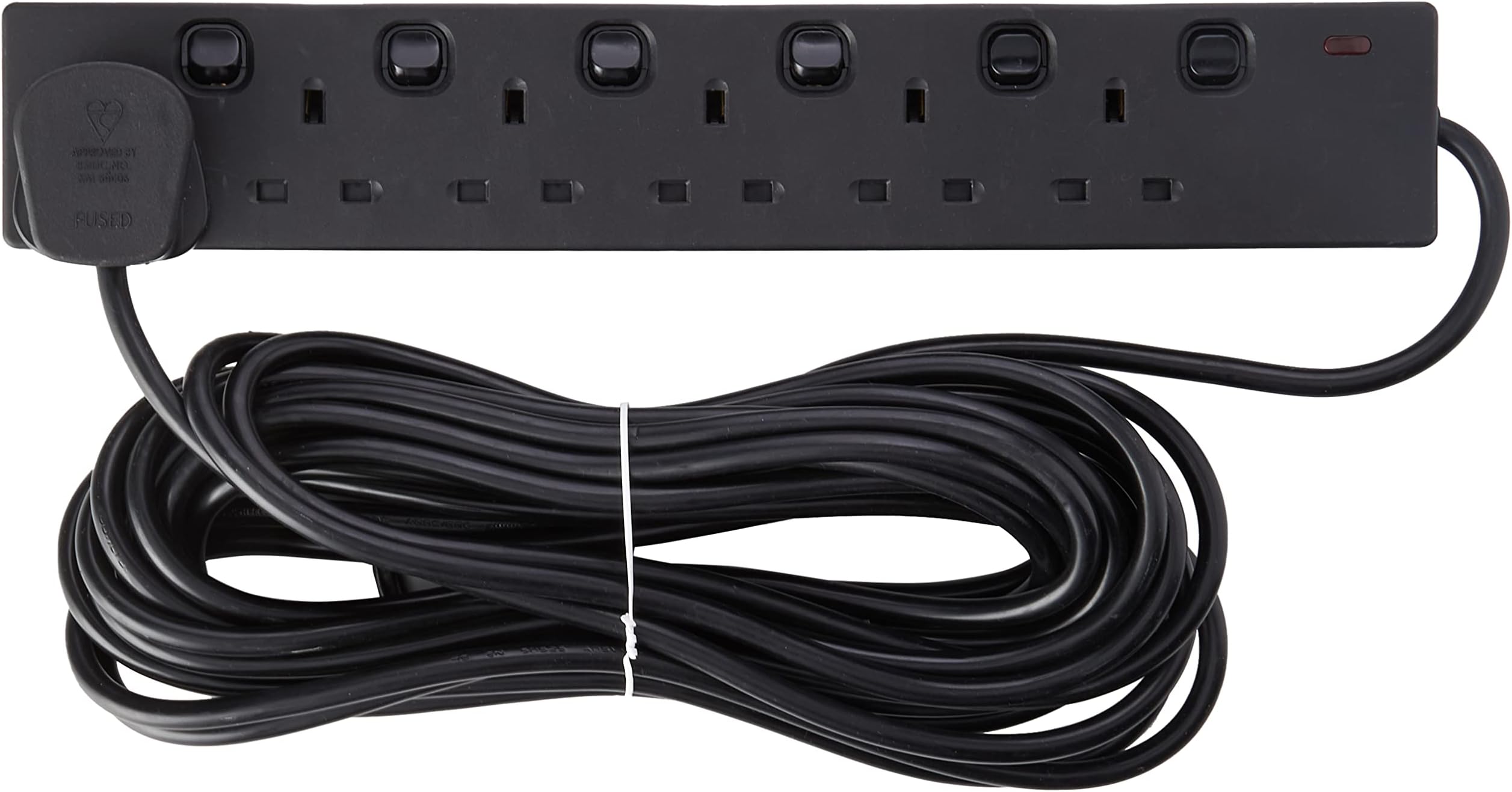 Pro Elec PEL00046 8 Way Individually Switched Extension Lead, Black, 3m