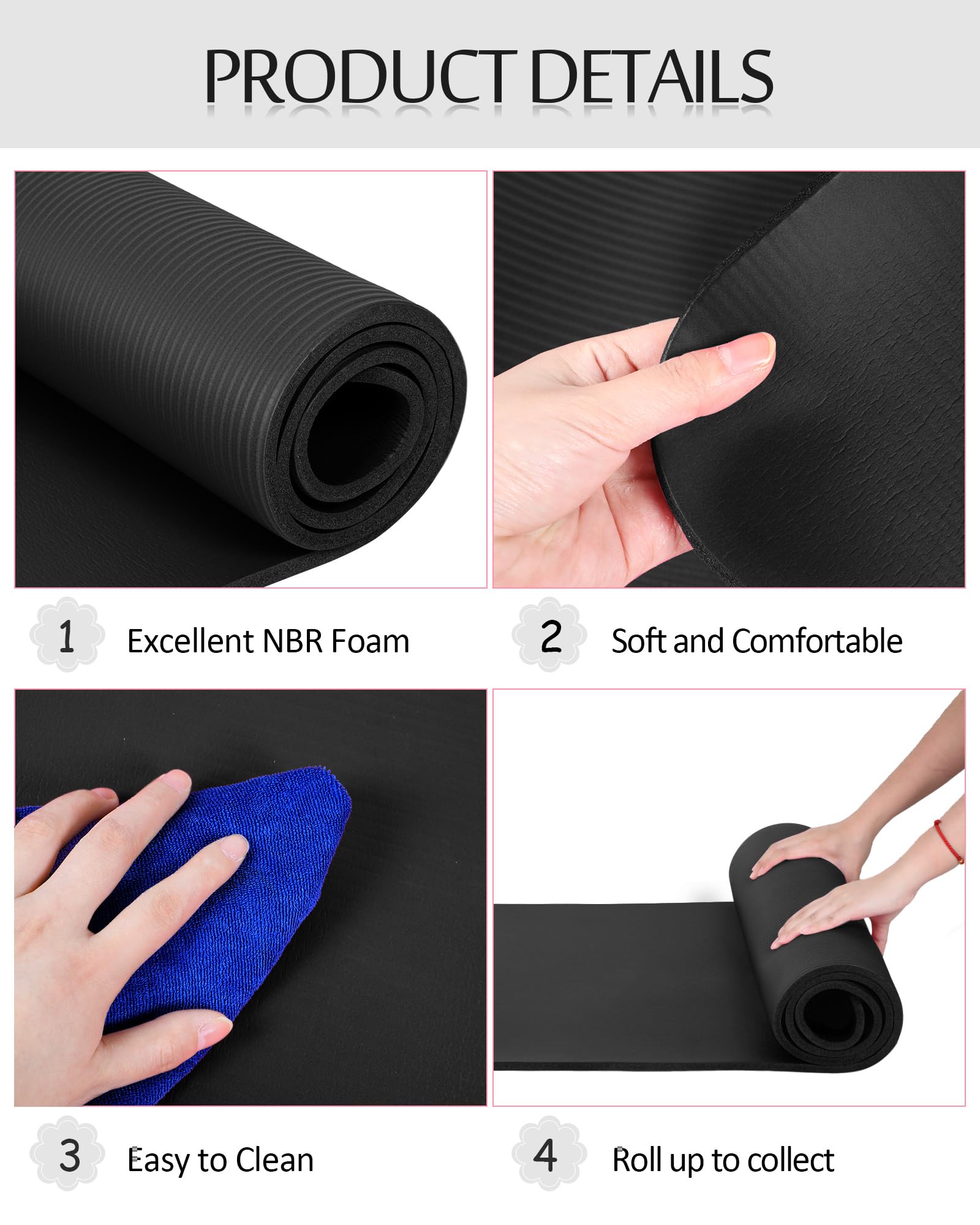 Amazon.com : Woanger 2 Pack Yoga Mats (72x24) 3/8 Inch Thick