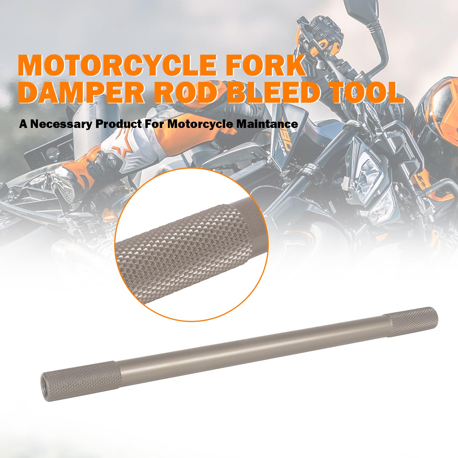 Oldbones Outil de purge de tige d'amortisseur de fourche 5 tailles en une, Accessoires d'entretien de fourche de moto pour M10 x 1.0/1.25, M12 x 1.0/1.25, M14 x 1.0