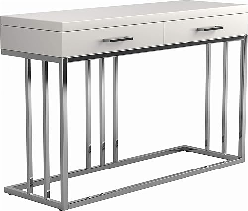 Coaster Furniture Sofá Mesa Italiana Blanco y Latón Rosa 723139