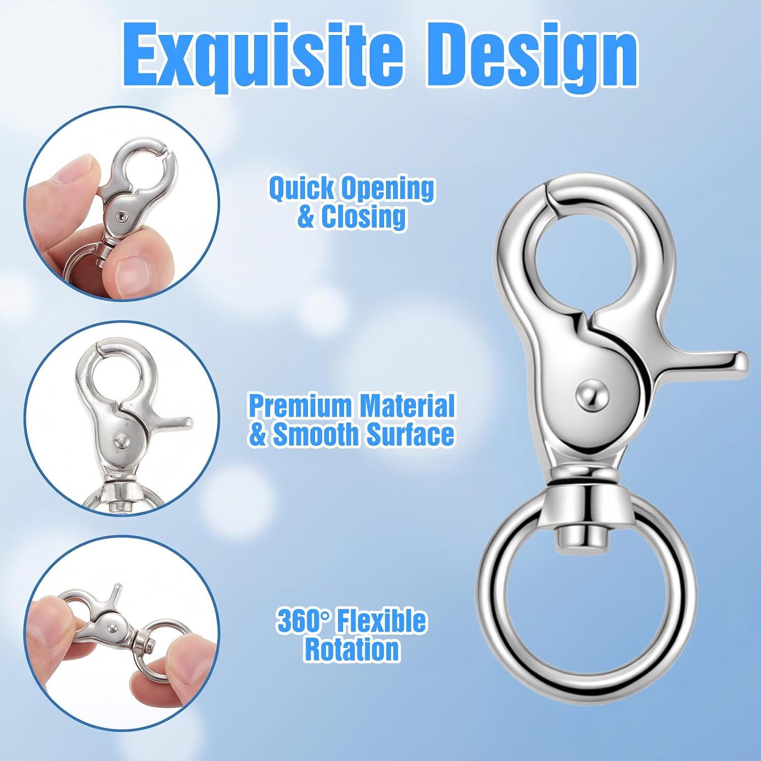 36 Pcs Trigger Snap Hooks Metal Clasps Swivel Trigger Snaps Keychains Bulk for Keychains, Bird Feeders, Pet Chains, Camera Straps, Flag Pole Rope