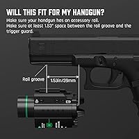 Vista 4 de Feyachi Combo de linterna láser roja/verde de 500 lúmenes con luz táctica y montaje en riel Picatinny