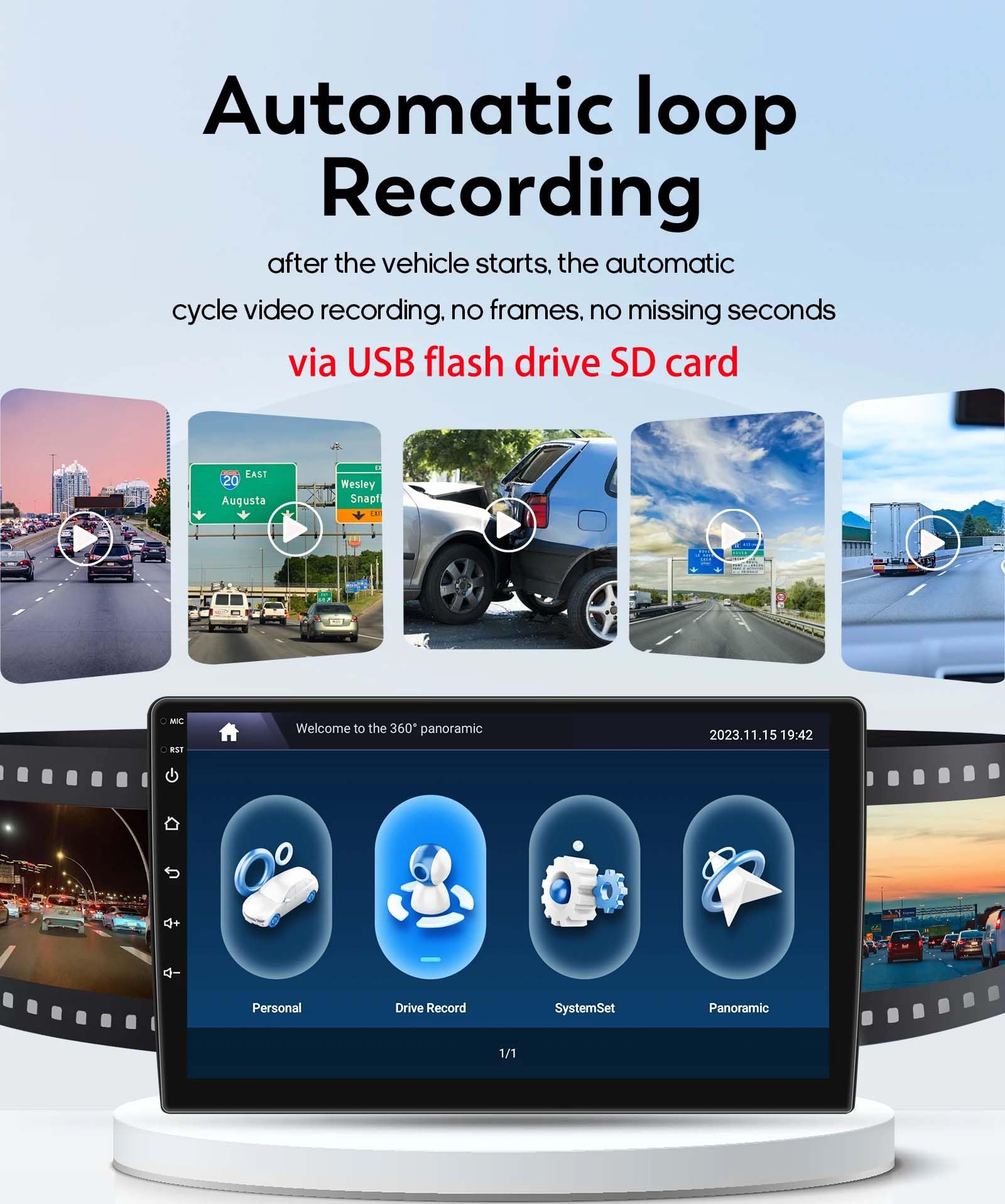 3D 360°-Surround View System 4*Kameras Panorama DVR, 9 inch Car Stereo Radio Touchscreen für Seat MII e-MII KE KF Skoda citigo E-Citigo VW UP! e-up! e-Load Up Seat lbiza lV4 IV IV5