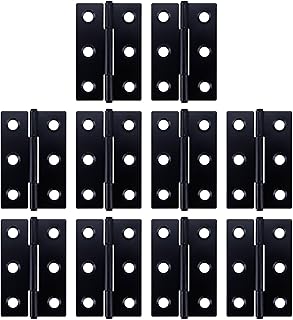 10 PCS Black Door Hinges 2.01"×1.34" Self Closing Door Hinges Interior Door Hinges is Applicable to Doors, Cabinets and Beds Exterior Door Hinges