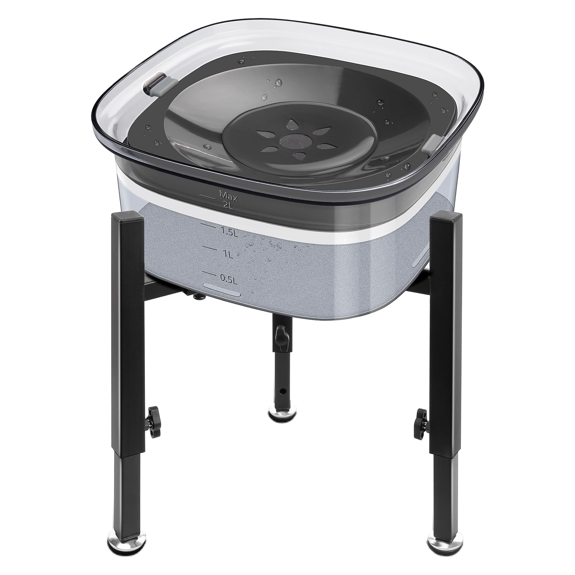 UPSKY 70oz Elevated Dog Water Bowl No Spill, 2L Raised Dog Bowl with 4 Height Adjustable Stand, Large Capacity Spill Proof Slow Water Feeder Pet Water Bowl Dispenser for Small Medium Large Dogs INCOMPLETE 