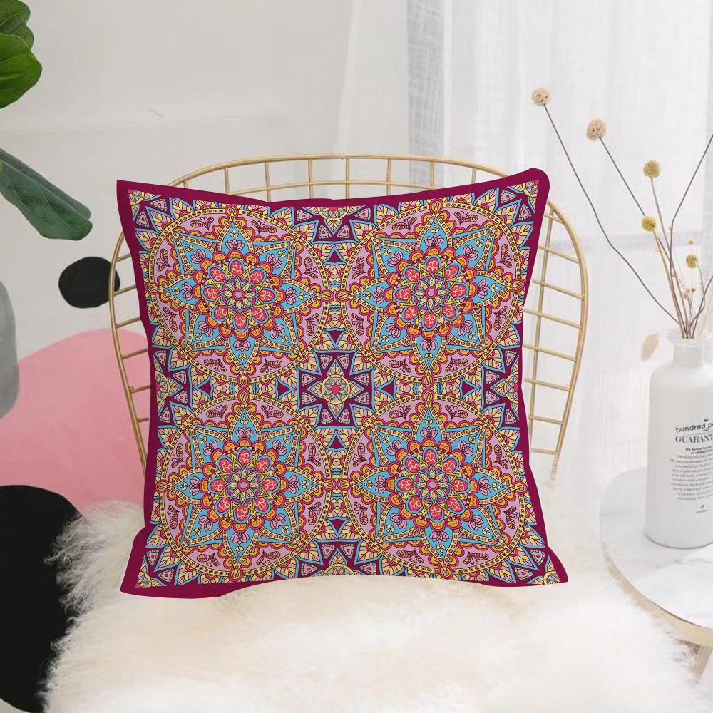 HYOSXW Cushion Cover,Throw Pillow Case Home Decorative for Living Room Bedroom Sofa Chair 16X16 Inch,Oriental pattern background. Colored square Arabic Indian American Moroccan eth,Pillowcase 40X40cm