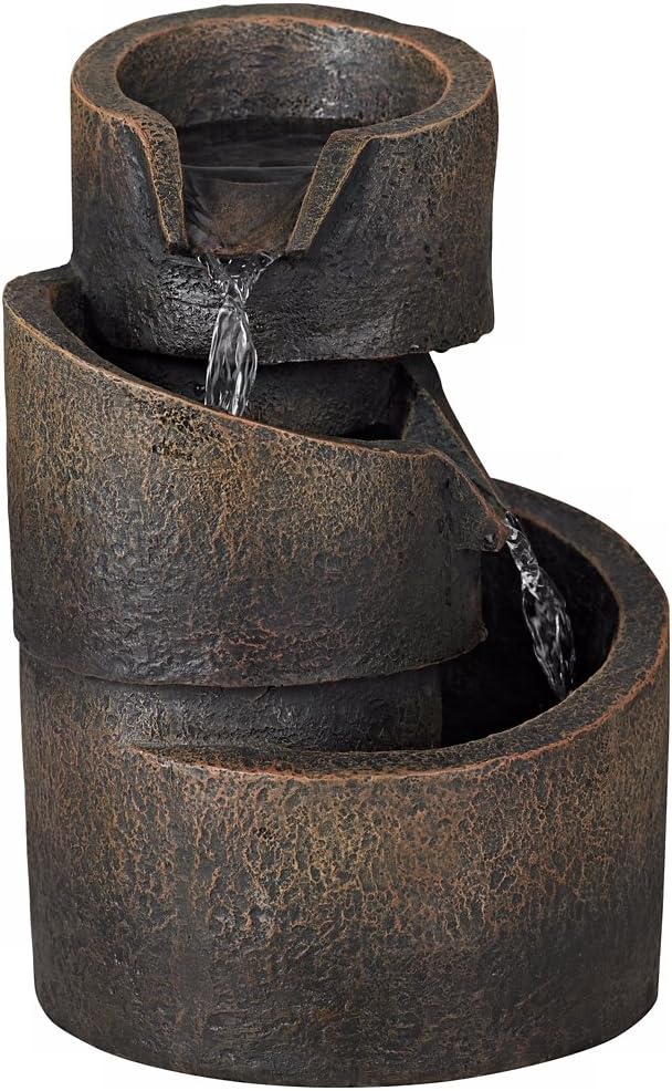 Bronze Faux Stone 3-Tier Tabletop Water Fountain