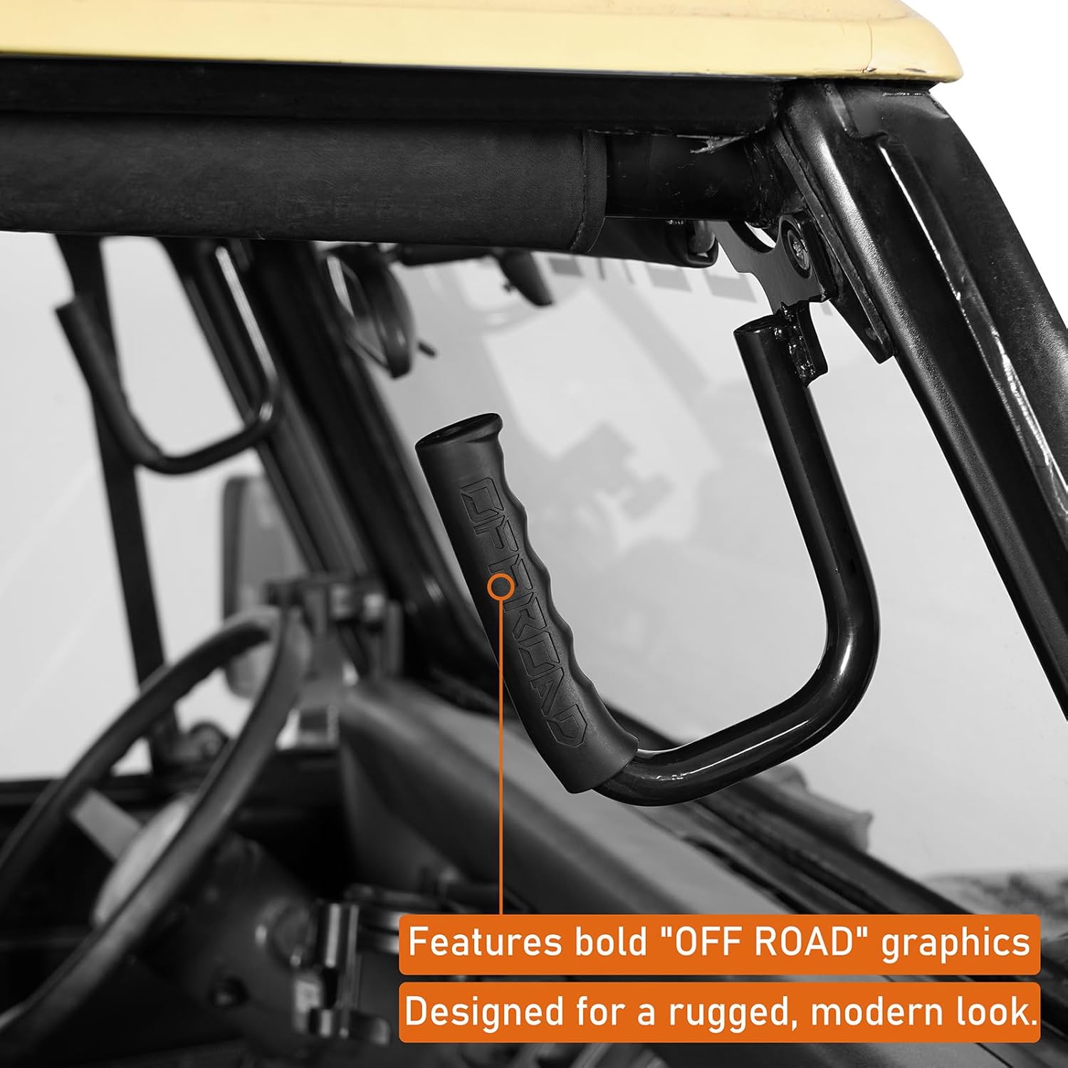 Hooke Road Wrangler YJ Front Steel Grab Handles for 1987-1995 Jeep Wrangler YJ - (Pack of 2)