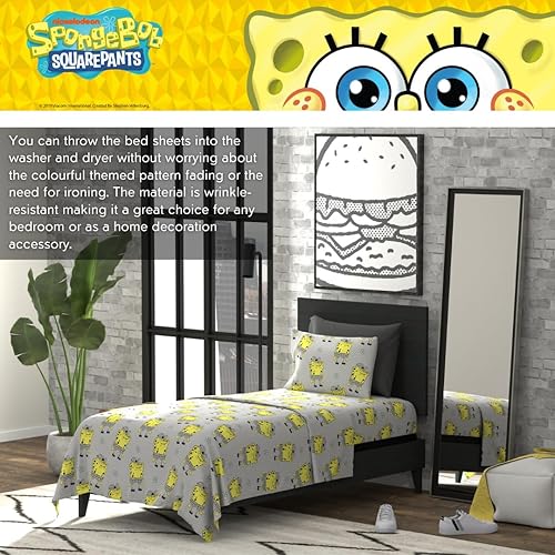 Miniatura 3 de Franco Spongebob Squarepants - Juego de sábanas de microfibra súper suave tamaño individual XL tamaño dormitorio universitario producto oficial de