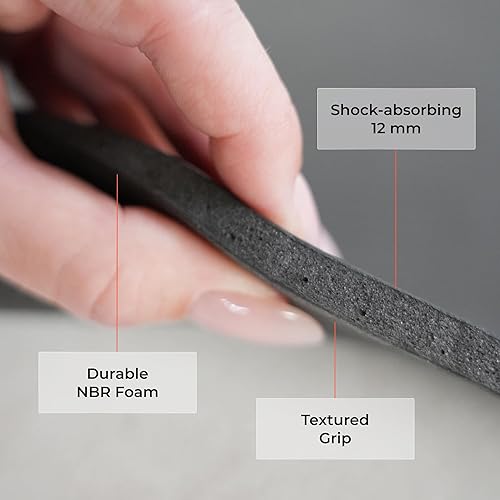 Miniatura 7 de Esterilla de yoga negra gruesa multiusos de 12 pulgada de grosor de alta densidad antidesgarros, esterilla de yoga (negro) con bolsa de transporte