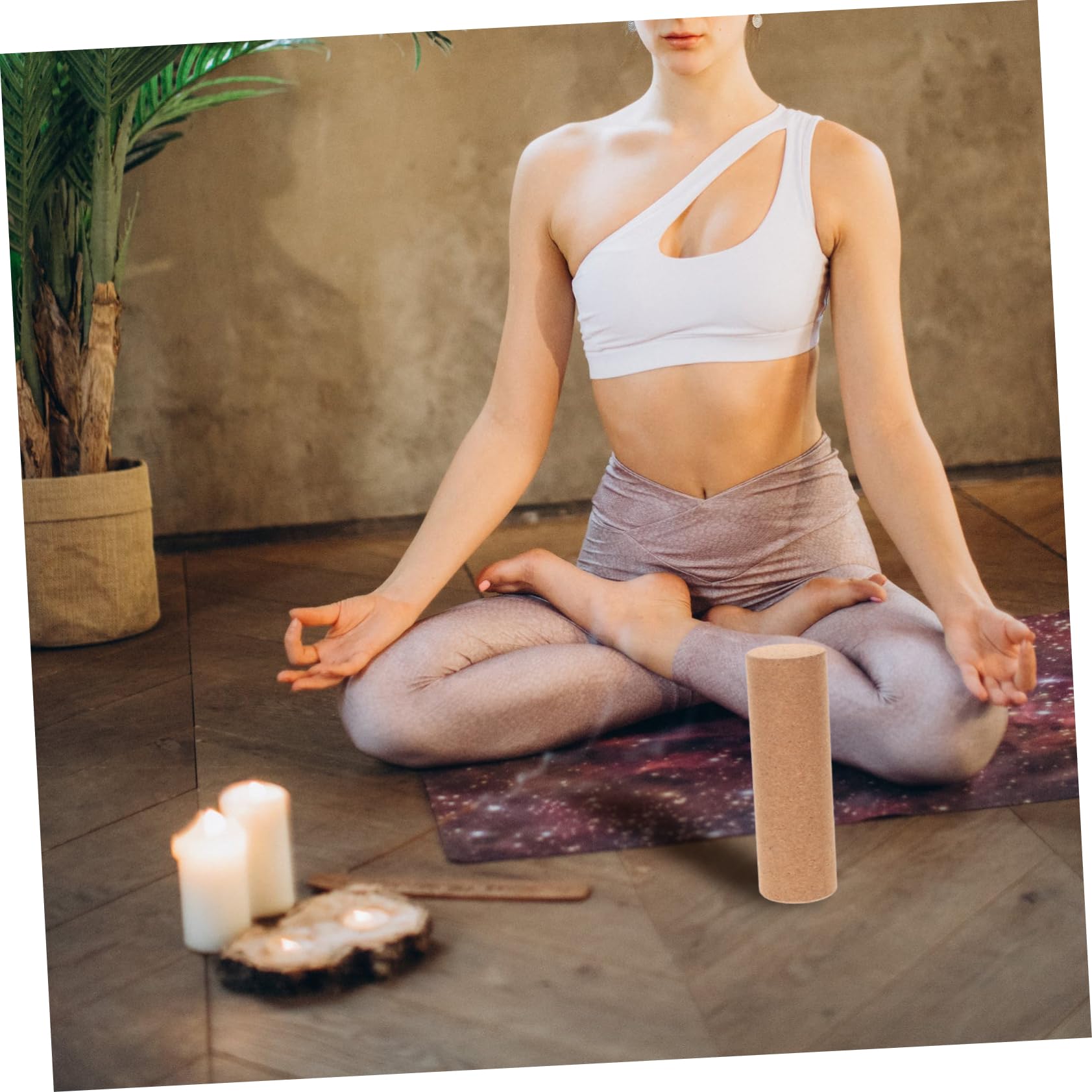 Toyvian Columna De Yoga De Corcho Para Masaje De Espalda Cilindro De Yoga Deportivo Portátil Para Entrenamiento De Flexión De Espalda