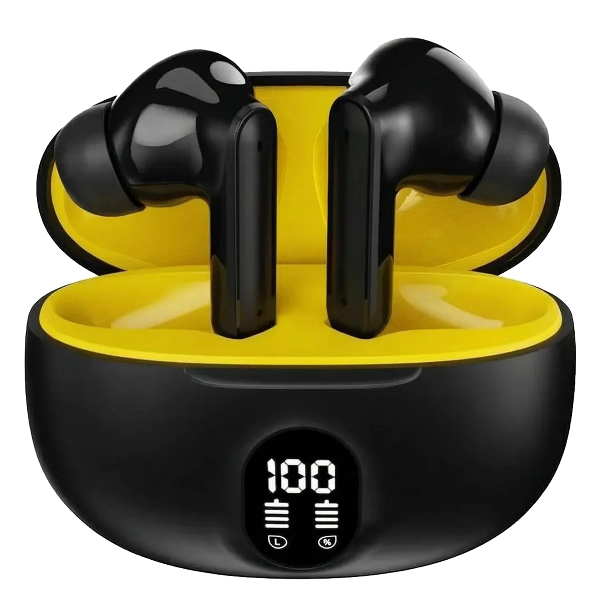 Wireless Earphones with LED Display on Case, Hi-Fi LHDC Sound, IPX5 Waterproof, Low Latency (31ms) – Bluetooth Headphones for Sports, Clear Calls