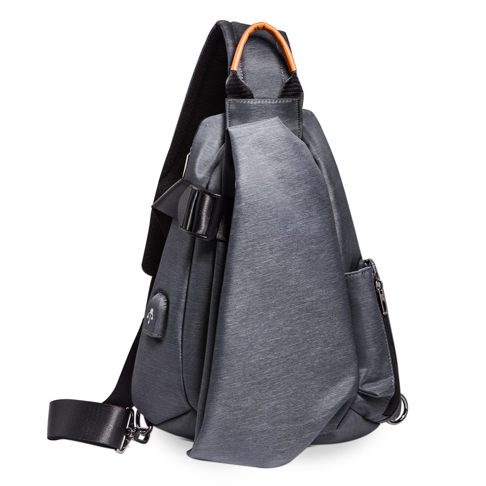 Sac de Poitrine Homme Mode USB Sling Sac Voyage Bandoulière Portable Camping