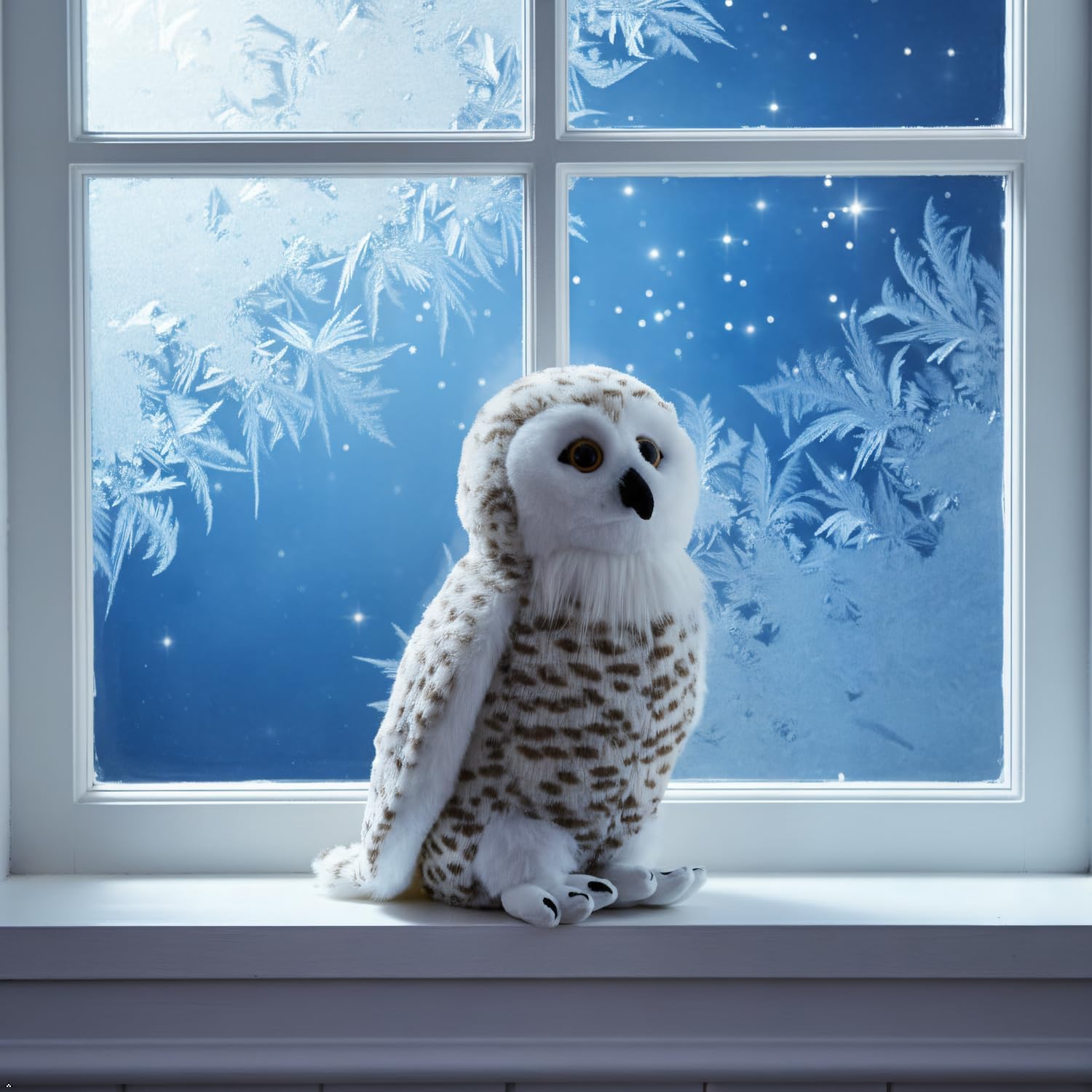 The Petting Zoo Snowy Owl Stuffed Animal Plushie, Gifts for Kids, Wild Onez Zoo Animals, White Owl Plush Toy 12 Inches