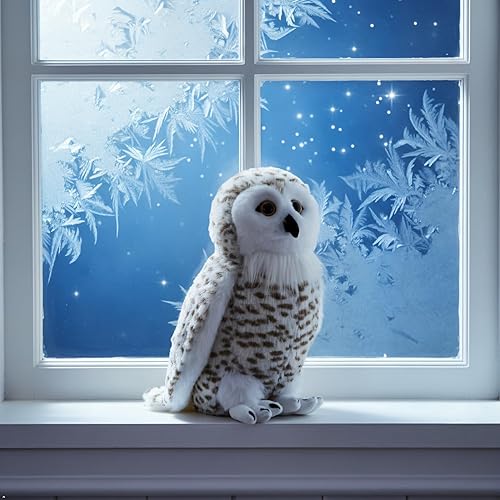 Miniatura 6 de The Petting Zoo Peluche de búho nevado, regalos para niños, animales salvajes del zoológico Onez, juguete de peluche de búho blanco, 12 pulgadas