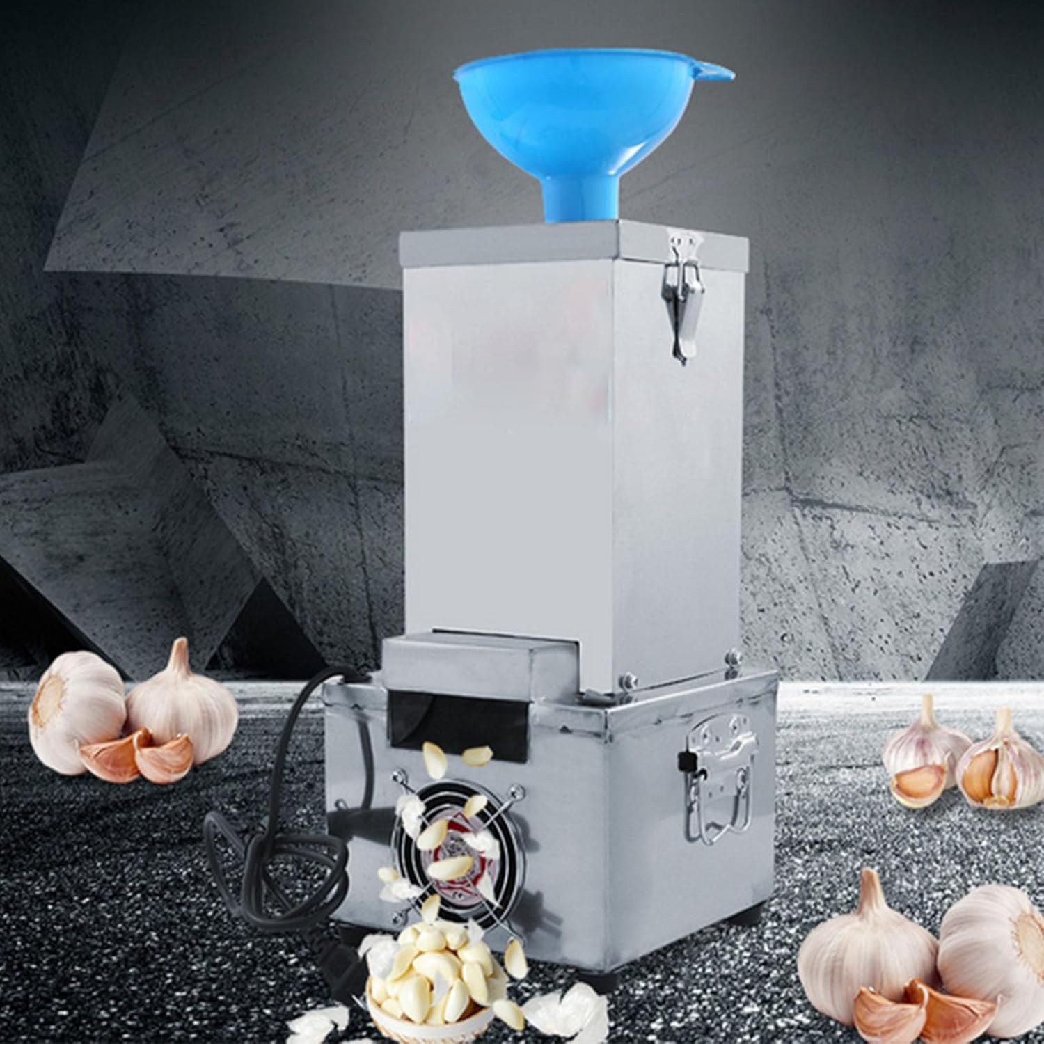 Stainless Steel Garlic Peeler Machine, Commercial Electric Garlic Peeler Automatic Dry Garlic Separator for Restaurants Barbecue Shops Canteen Hotels(280W)