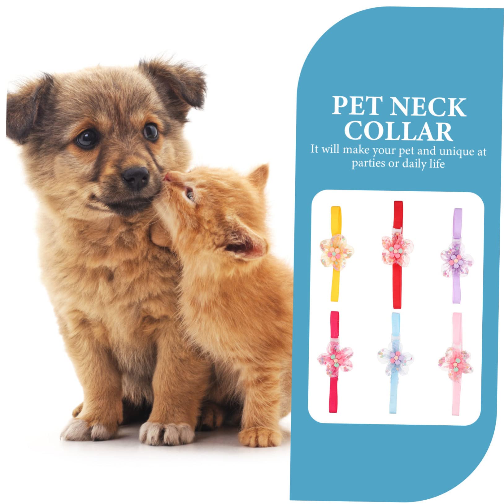 VANZACK 30pezzi Collare Per Gatti e Cani Design Di Fiori e Lavabile Decorazione Per Animali Domestici Collare Morbido e Traspirante Accessorio Festivo Per Cuccioli e Gatti