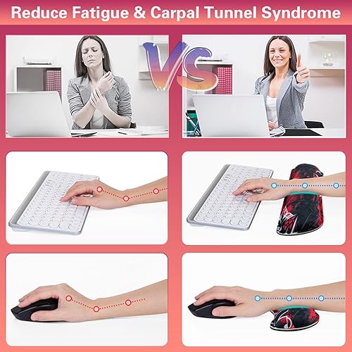 Miniatura 5 de Canjoy Juego de alfombrillas de mouse para juegos, 4 en 1 XXL grande + reposamuñecas para teclado + posavasos (35.4 x 15.7 pulgadas), almohadilla de