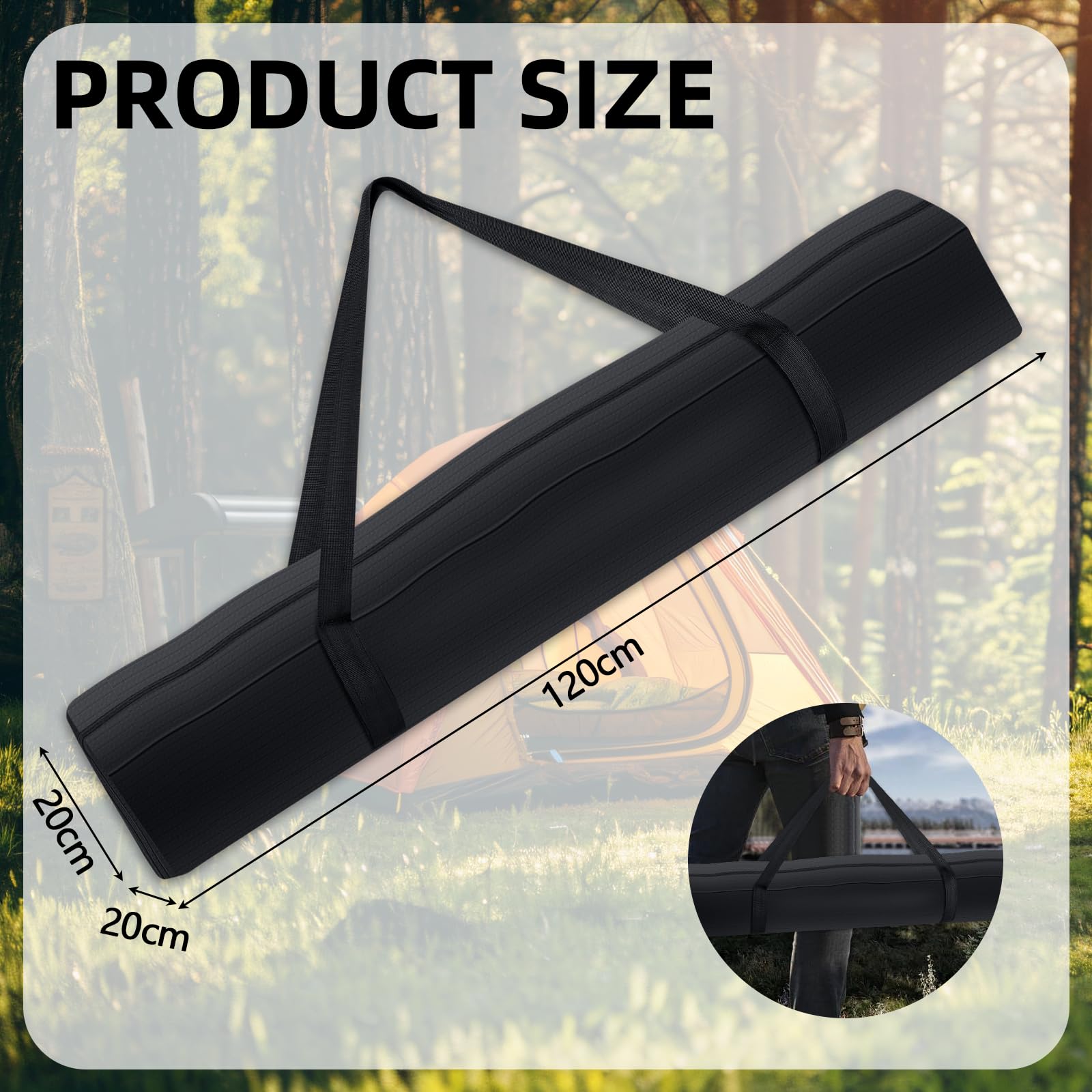 Zikenis Sac de Trépied 120×20 cm étanche pour Camping, Rangement Portable pour mât de Tente