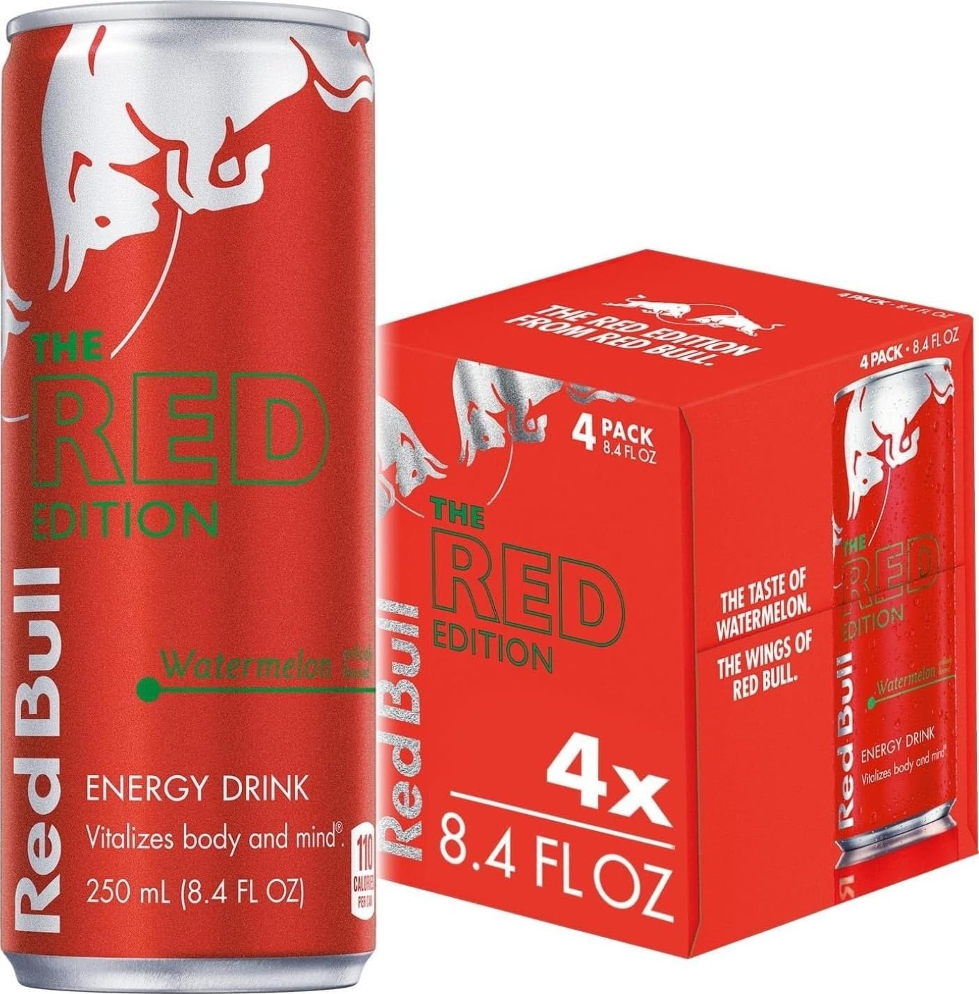 Red Bull Energy Drink, Watermelon, Red Edition | contains caffeine, taurine, B-vitamins, sugar, and water, 8.4 fl oz, pack of 24 cans