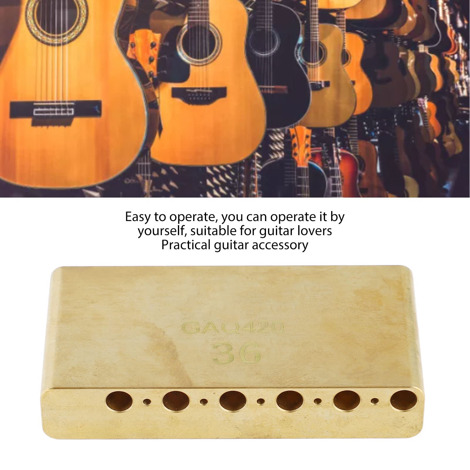 Bloque de Trmolo de Latn para Guitarra, Bloque de Trmolo de Latn Macizo, Reemplazo de Estndar para Puente de Guitarra Elctrica