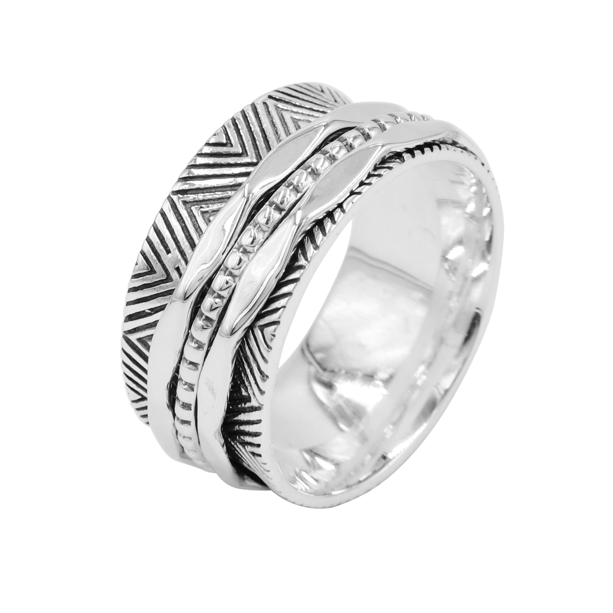 Anillo giratorio de plata 925 unisex talla 10.5 antiestrés para el pulgar 6