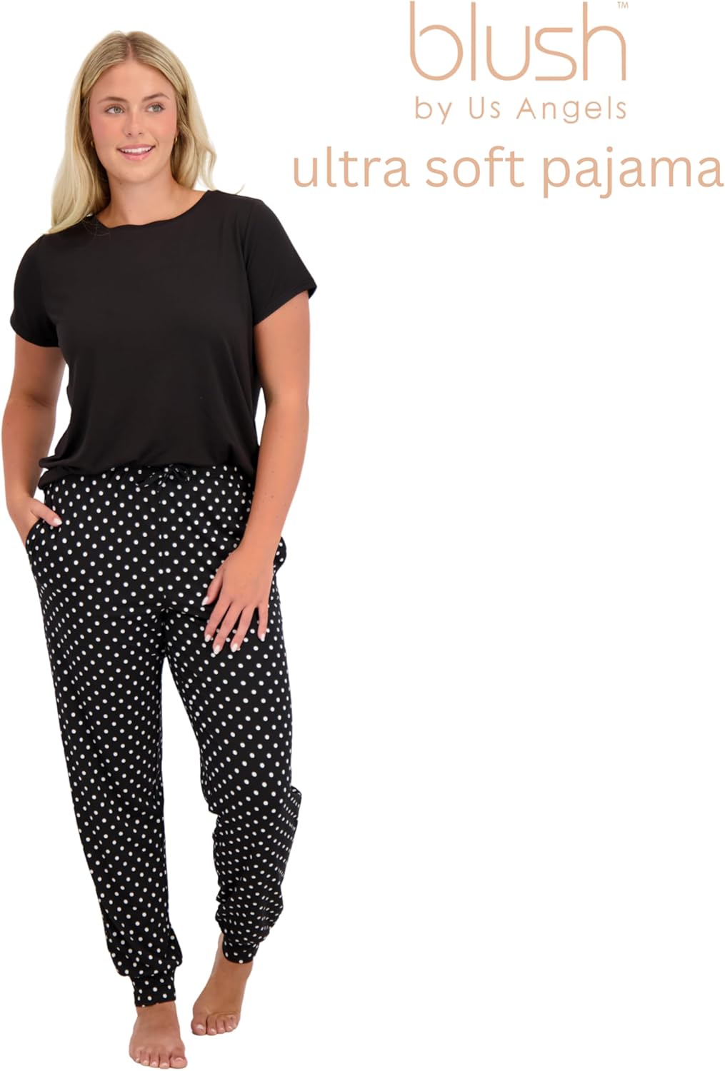 Blush by Us Angels Ultra Soft Women's Pajama Set, Breathable Light Stretchy, Ladies Lounge Set, 4-Piece PJ Set - Image 4