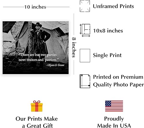 Miniatura 2 de There Are Two Parties - Ulysses Grant Inspirational Patriotic Wall Decor Poster, This Motivational Wall Art Is Ideal For Home Decor, Bedroom Decor,