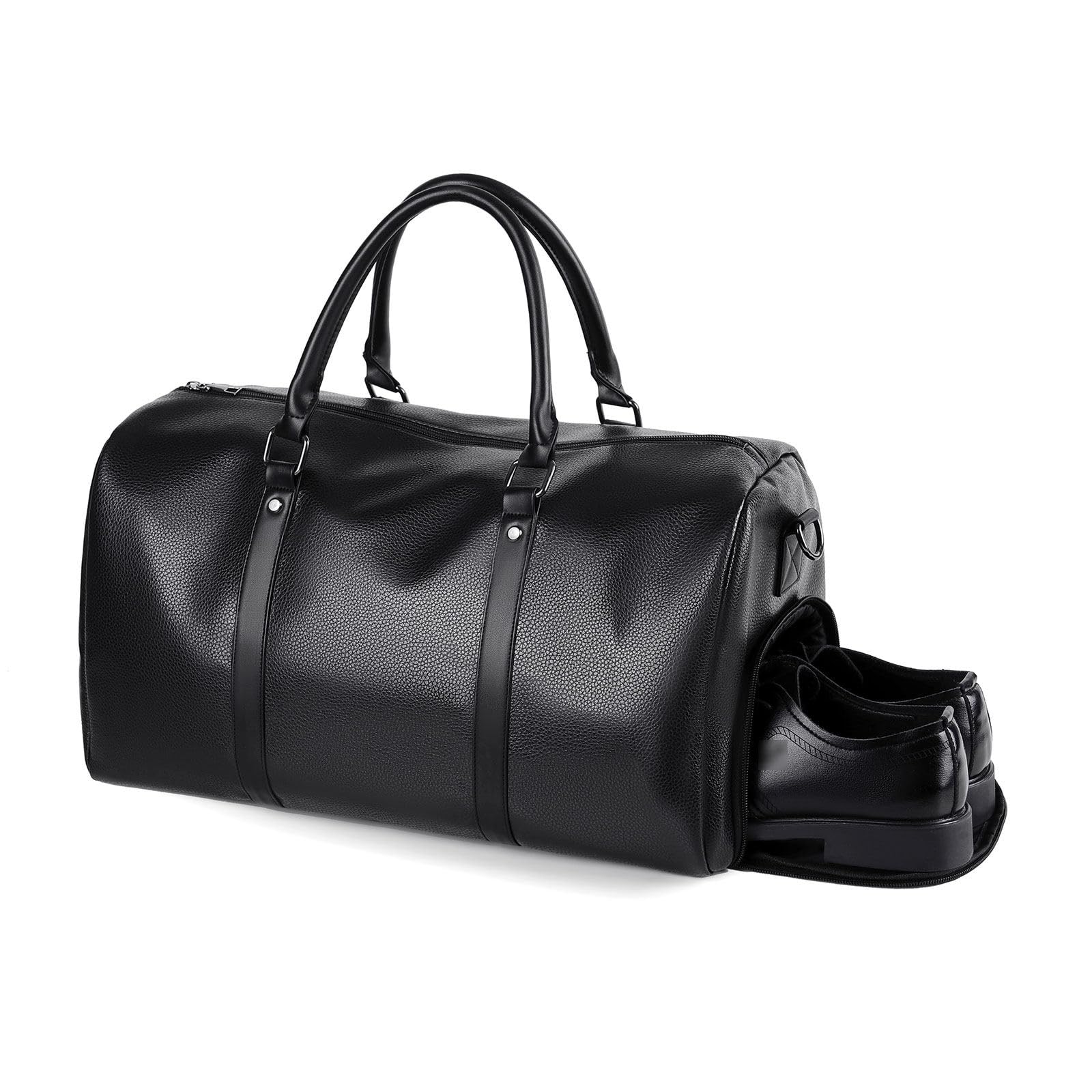 BEITH Borsone Palestra Uomo, Pelle Sintetica Borsone da Viaggio, Borsa Sportiva con Scomparto Scarpe, 40x20x25cm Disponibile per l'imbarco, Separazione a Secco e ad Umido, Impermeabile e Durevole