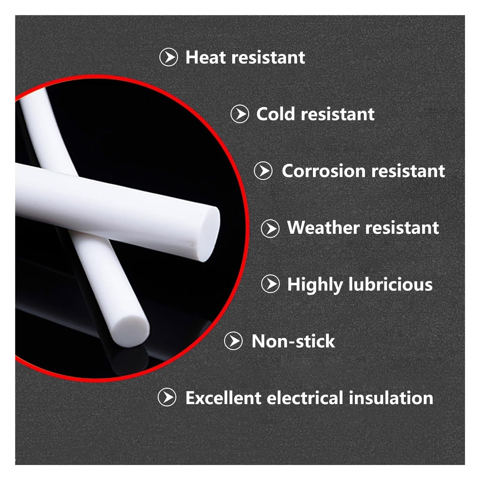 PTFE-Stab 100 cm, Teflon-Rundstab, weiß, massiver Kunststoff, bearbeitbar, chemikalienbeständig, antihaftbeschichtet, for industrielle Heimwerkerprojekte.(28mm)
