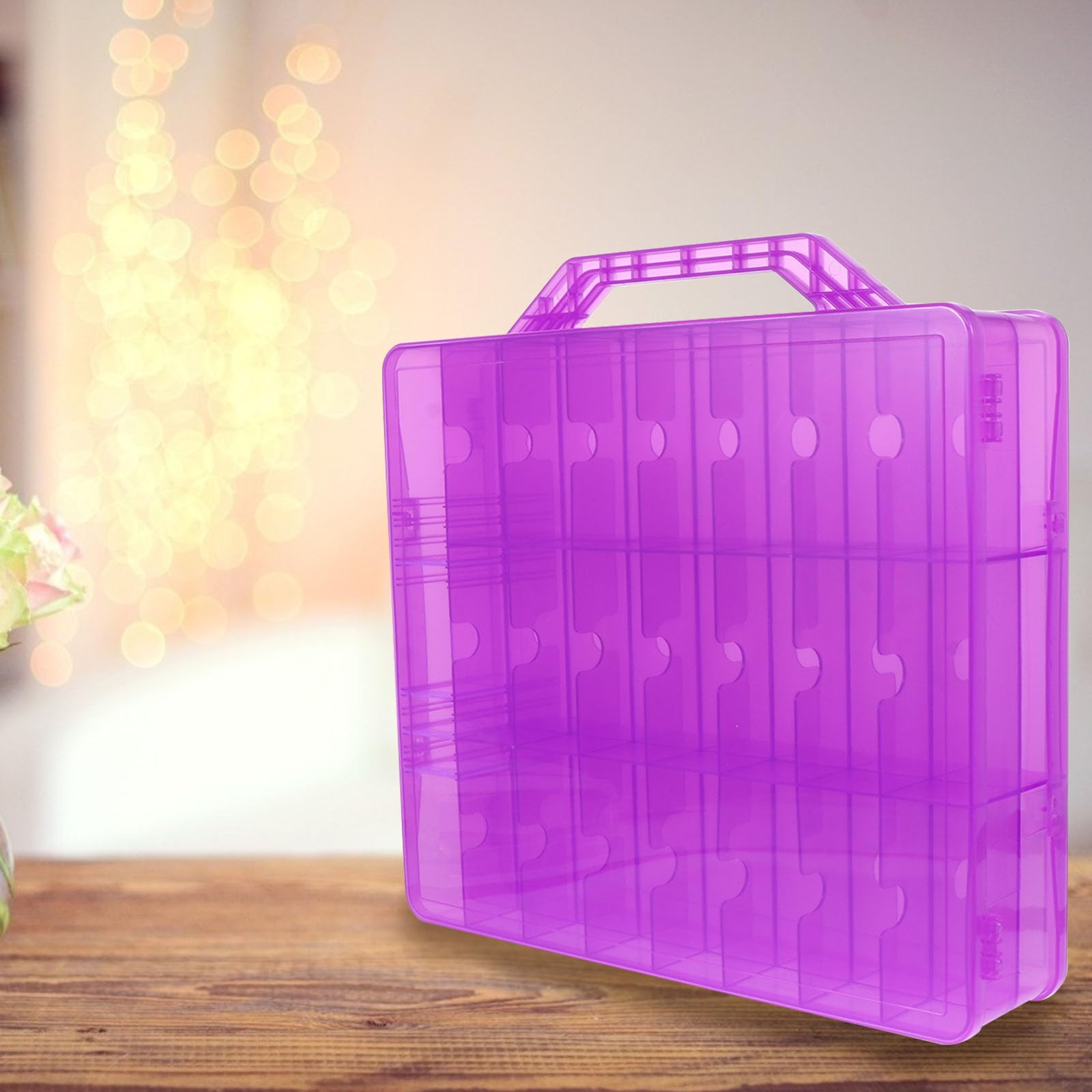 Scatola Porta Smalti Manicure, Grande Capienza, Plastica, Porpora