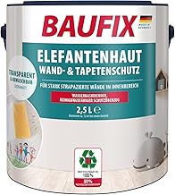 BAUFIX Elefantenhaut Wand- & Tapetenschutz transparent, seidenmatt, 2.5 Liter, Wandfarbe, abwaschbar, Schutzüberzug für stark beanspruchte Wände