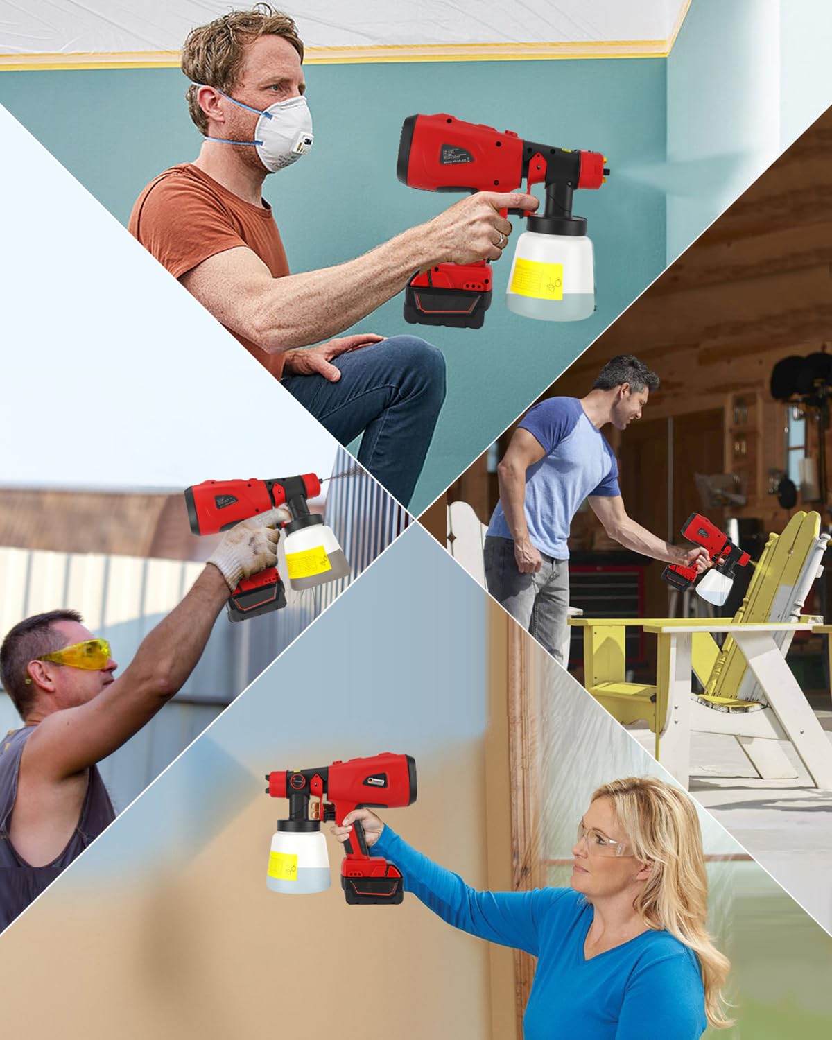 Spruzzatore HVLP Brushless Milwaukee M18 18V, 200W per armadi, auto, pareti, mobili, casa (pittura - solo strumento)