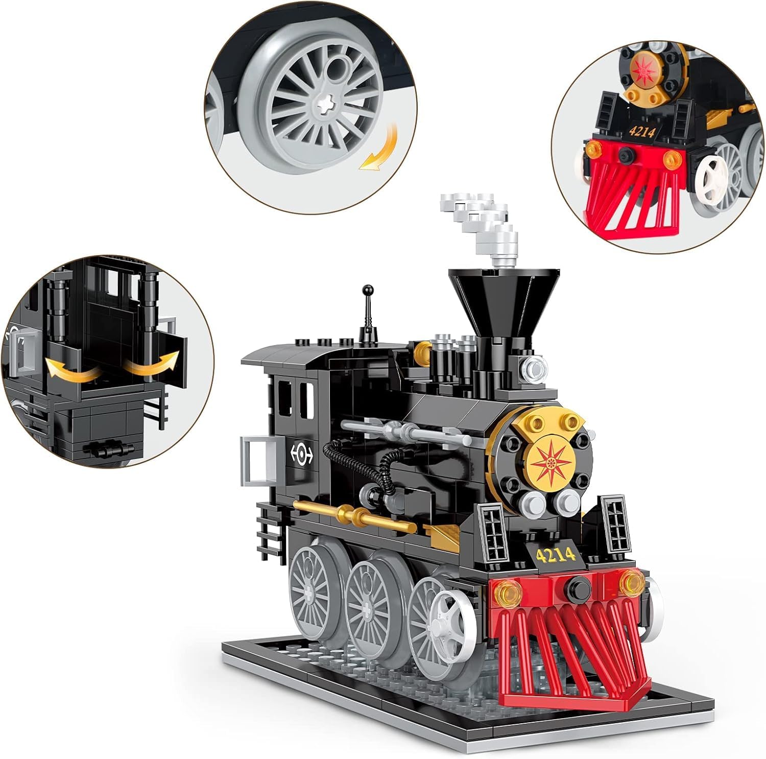 Samtop DIY Building Block Steam Train Locomotive 246pcs Toys for Girls Boys Kids Toys for 6 7 8 9 10 11 12 13 14 15 16 17 Kids (246 Pcs)