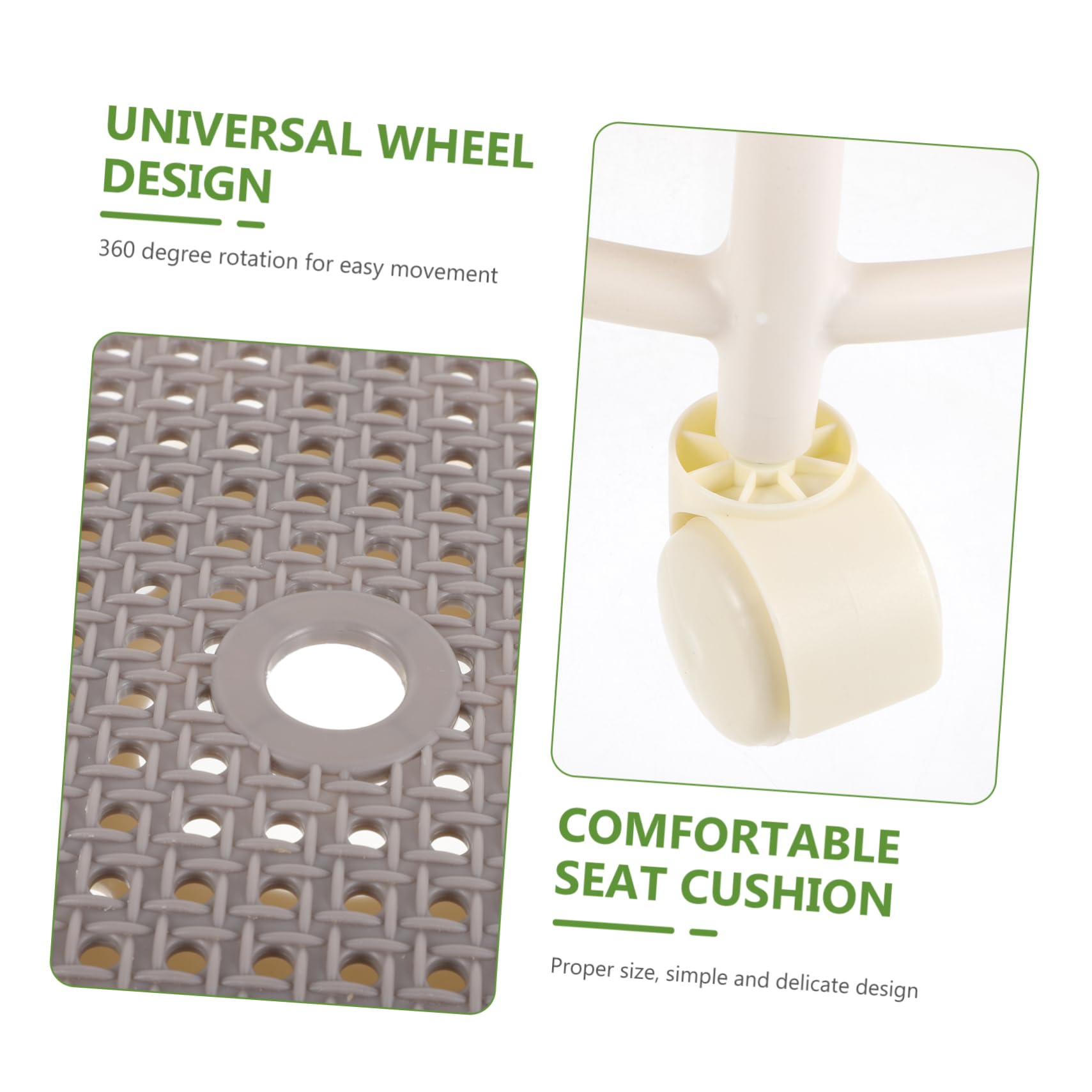 Angoily Tabouret Confortable Roulette Rond et à Forte Capacité avec Plastique de Charge pour Pédicure à Domicile Usage Garçon et Filles