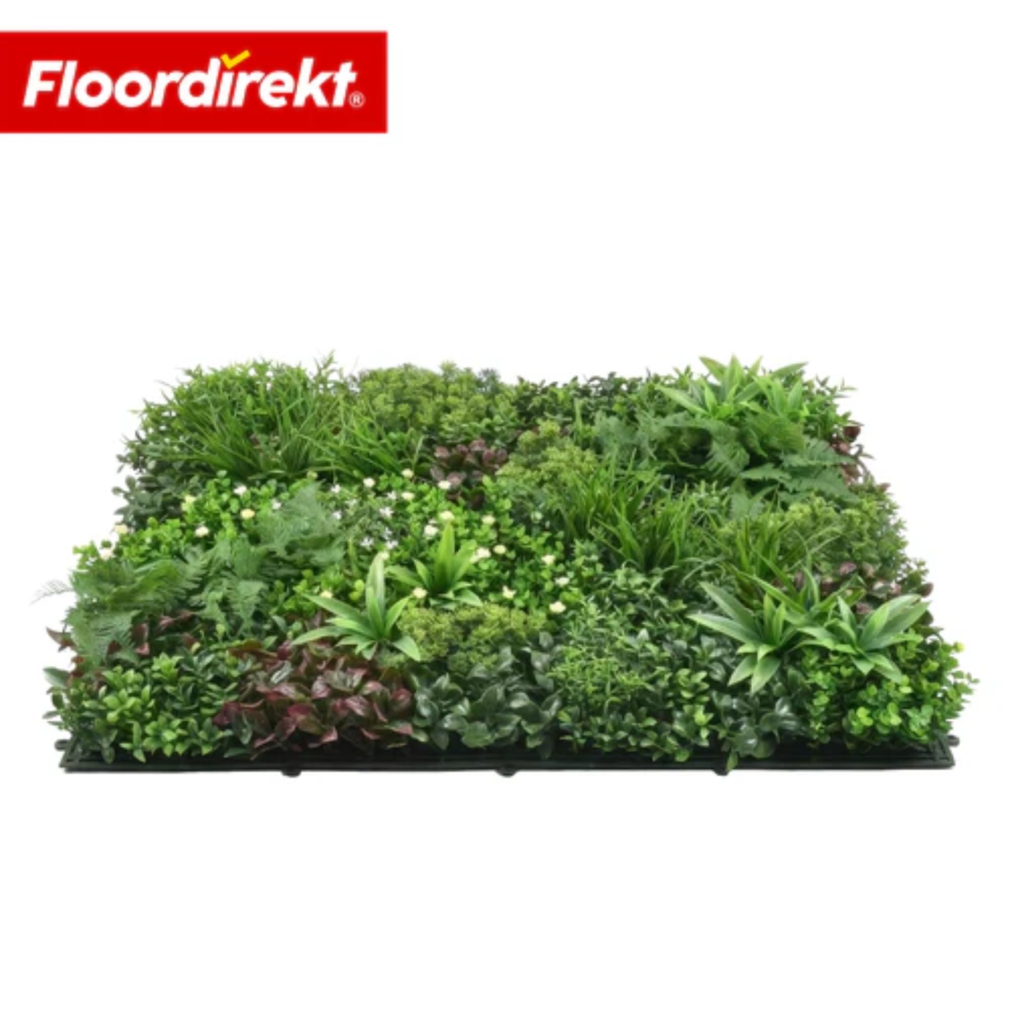 Floordirekt Ścianka dla roślin Wonderland 100 x 100 cm, sztuczna ściana z systemem zatrzaskowym, wierna naturalna, bez pielęgnacji zielona ściana, do użytku wewnątrz i na zewnątrz