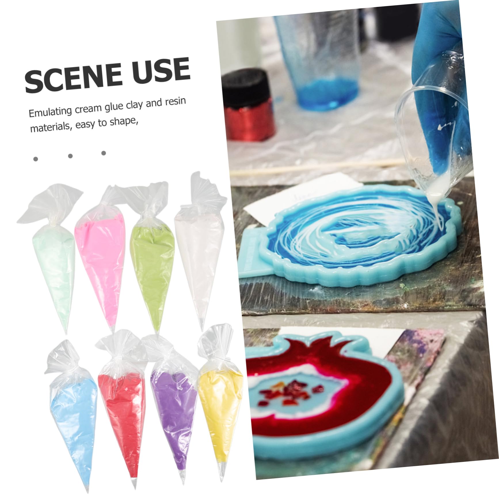 Kit 8 Pezzi Colla Crema Modellabile in Resina per Creazione Gioielli e Custodie Telefono, Materiale Versatile di Qualità Affidabile per Lavoretti Creativi