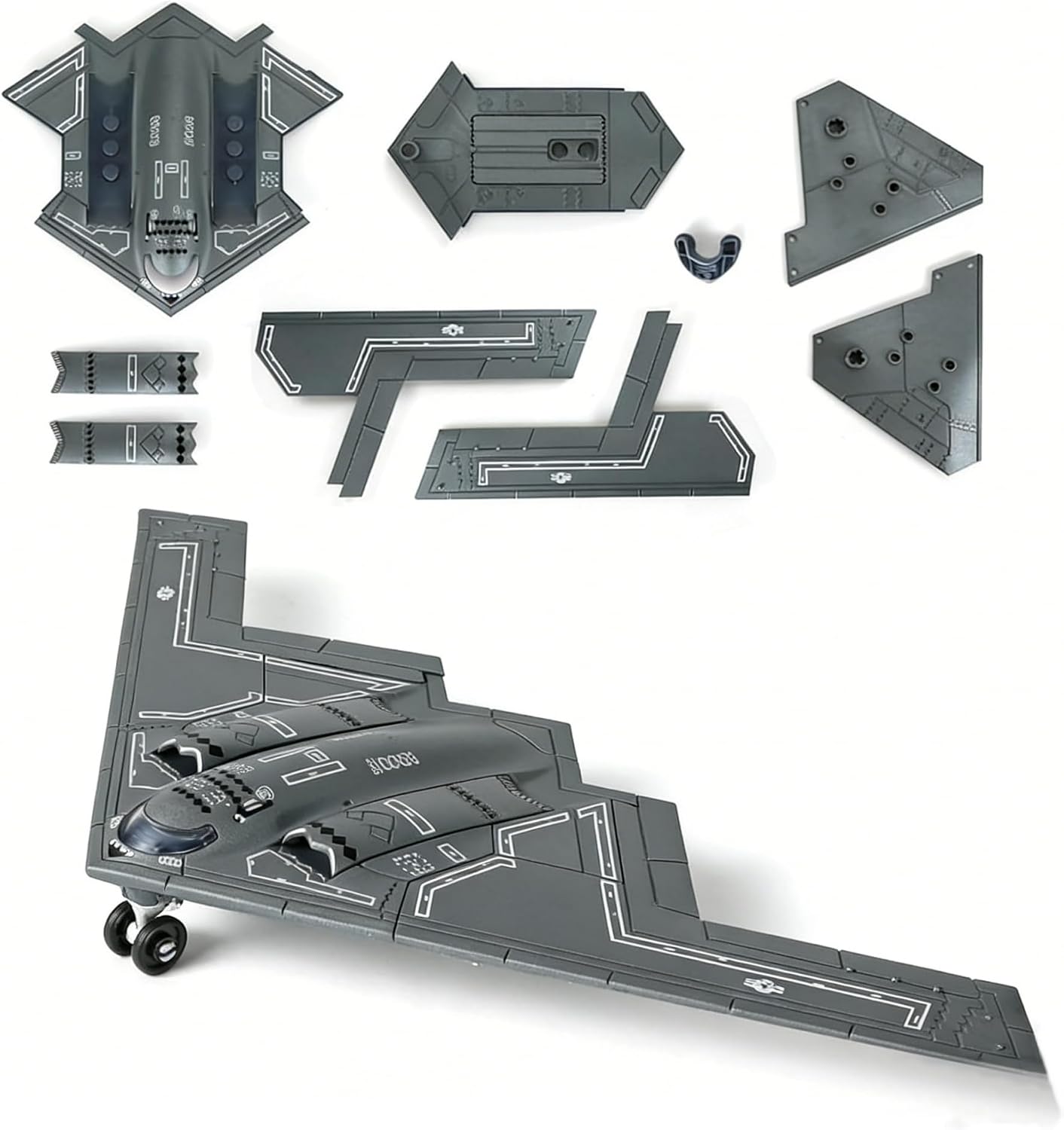 1/200 B-2 Stealth Bomber Model Kit, Military Replica with Movable Landing Gear for Collection & Display