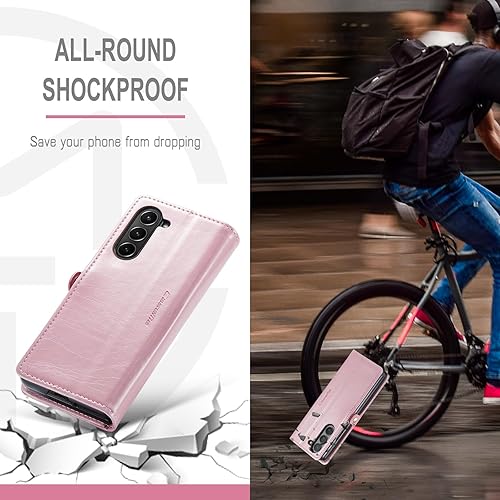 Miniatura 7 de Hongxinyu Funda tipo cartera para Samsung Galaxy Z Fold5 2023, protección magnética, de piel sintética, con tarjetero, ranura para efectivo, bloqueo