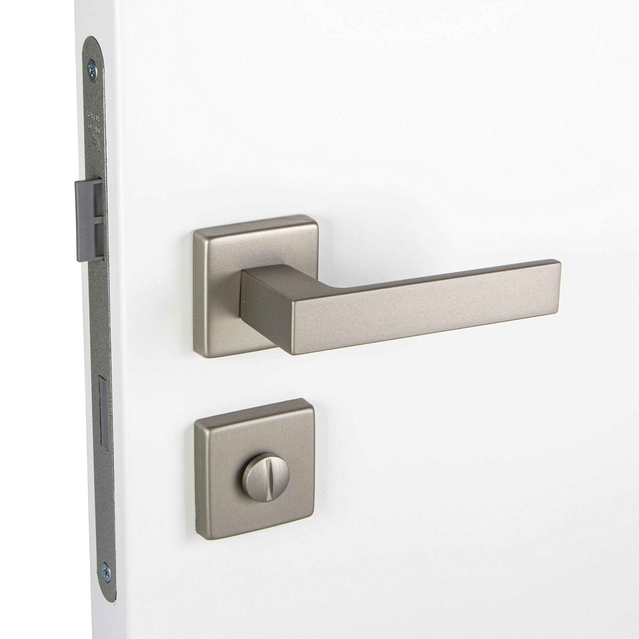 Gedotec Maniglia in alluminio per porta in acciaio inox – PUSH 1317 Ö BB – Barre colorate – Coppia di maniglie argento per porte interne – 1 Set